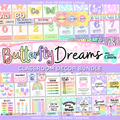 Butterfly Classroom Decor Bundle: Pastel Floral Butterfly Theme, Editable Canva Template, Printable Digital Download