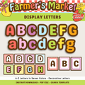 Bright Printable Display Bulletin Board Letters: Farmer's Market Decor Theme, Editable Canva Template (Digital Download)