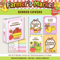 Printable Binder Covers & Spines, Farmer's Market Classroom Decor Theme, Editable Template (Digital Download)