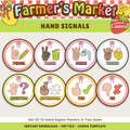Printable Hand Signal Posters: Farmer's Market Classroom Decor Theme, Editable Canva Template (Digital Download)