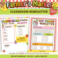 Printable Classroom Newsletter Editable Template: Farmer's Market School Decor Theme (Digital Download)