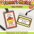 Printable Hall Passes: Farmer's Market Classroom Decor Theme, Editable Template (Digital Download)