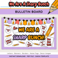 We Are A Sharp Bunch Bulletin Board: End Of School Year Testing Display Kit, PDF