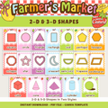 Printable 2-D & 3-D Shape Posters: Farmer's Market Classroom Decor Theme, Editable Canva Template (Digital Download)