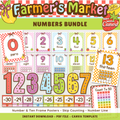 Printable Number Posters: Ten Frame, Skip Counting, Number Line, Farmer's Market Theme, Editable Canva Template