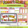 Farmer's Market Editable Classroom Slides: Canva Template (Digital Download), Teacher Daily Slide Presentations