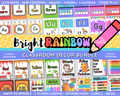 Bright Rainbow Classroom Decor Bundle: Editable Teacher Printables, School Supplies Decor Theme, Printable School Decorations, Canva Template