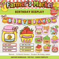 Birthday Bulletin Board Display: Farmer's Market Classroom Decor Theme, Editable Canva Template (Digital Download)