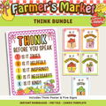 Think Before You Speak Classroom Posters: Farmer's Market Decor Theme, Editable Canva Template (Digital Download)