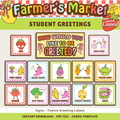 Student Greetings Printable Display: Farmer's Market Classroom Decor Theme, Editable Template (Digital Download)