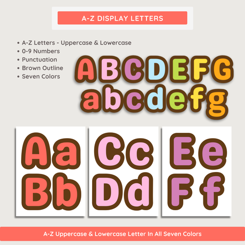 Bright Printable Display Bulletin Board Letters: Farmer's Market Decor Theme, Editable Canva Template (Digital Download)