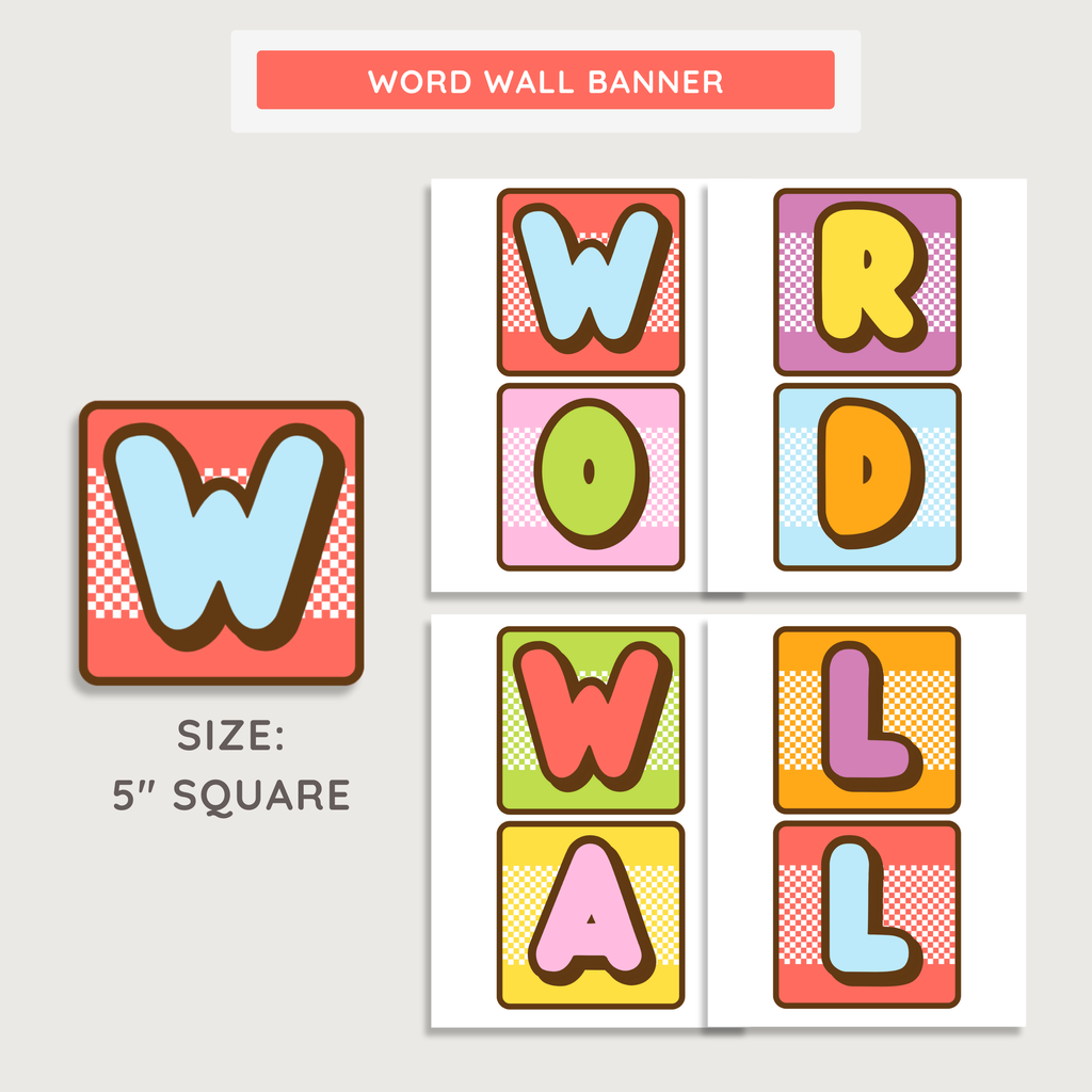 Word Wall Printable Display Kit: Sight Word Literacy, Farmer's Market Decor Theme, Editable Canva Template (Digital Download)