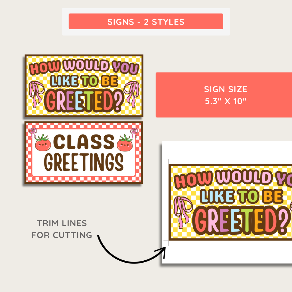 Student Greetings Printable Display: Farmer's Market Classroom Decor Theme, Editable Template (Digital Download)