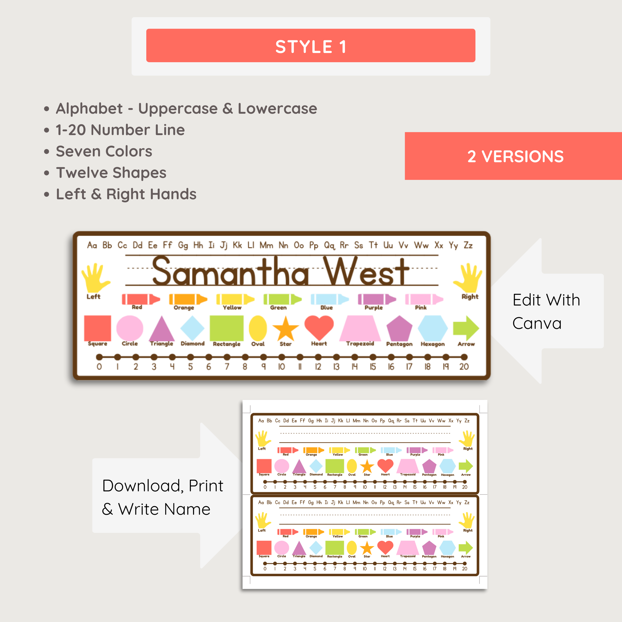 Printable Student Name Desk Tag Plates: Elementary Kids Desk Labels, Farmer's Market Classroom Decor Theme, Editable Template (Digital Download)