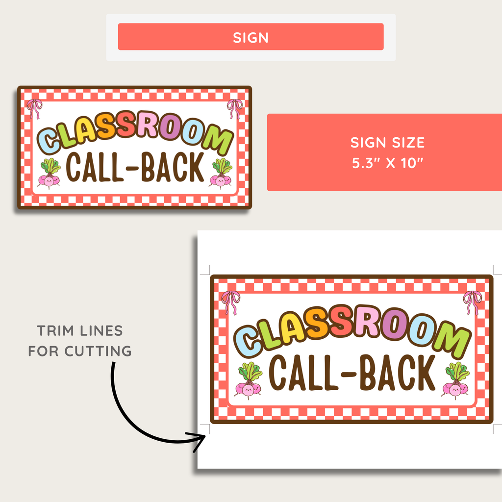 Classroom Teacher Call Backs: Call & Response Labels, Farmer's Market Decor Theme, Editable Canva Template (Digital Download)