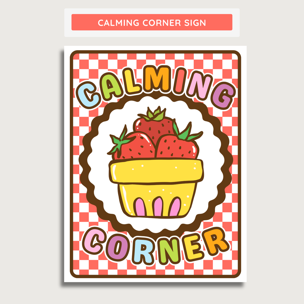 Calming Corner Posters & Breathing Techniques: Farmer's Market Decor Theme, Editable Canva Template (Digital Download)