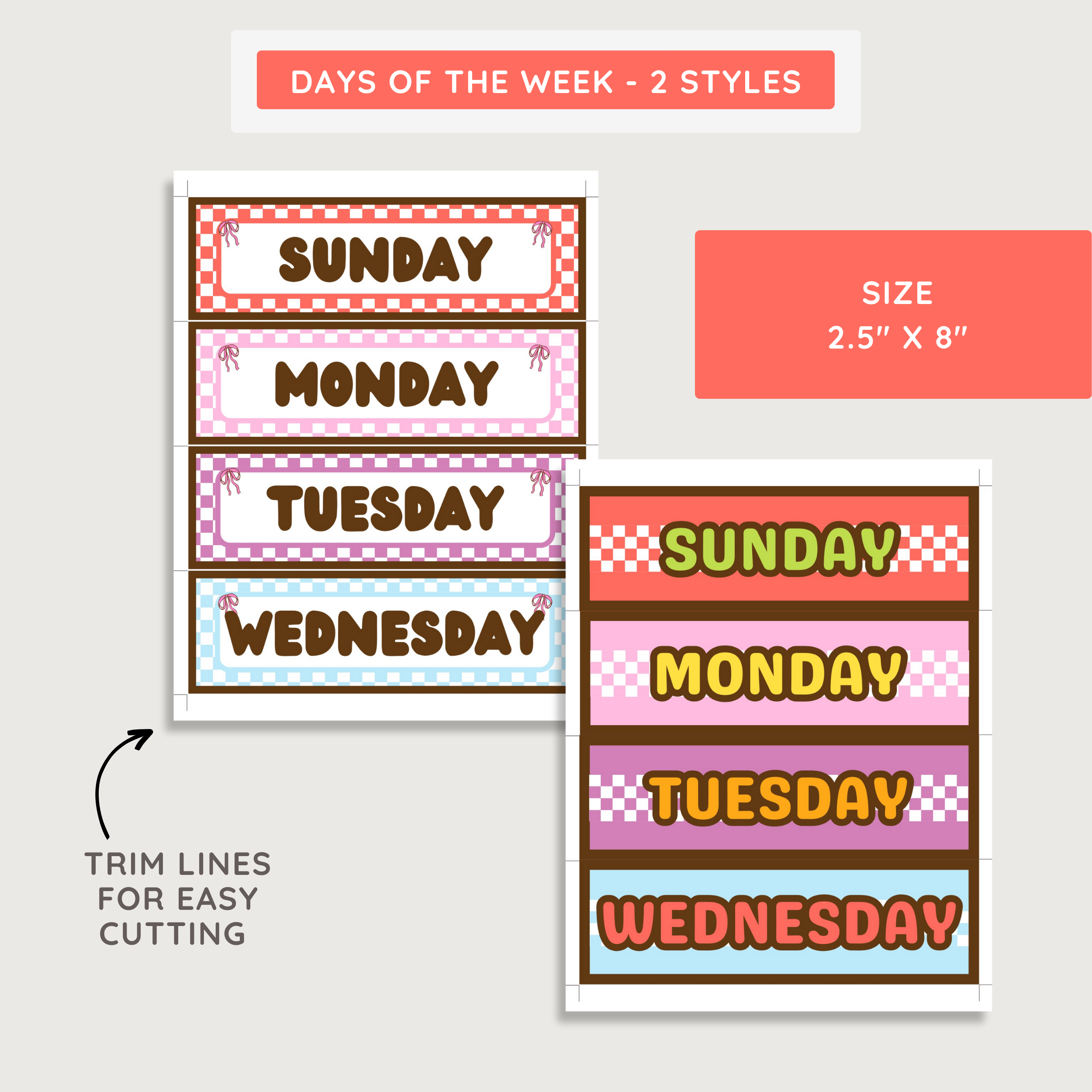 Classroom Hanging Flip Calendar: Farmer's Market Decor Theme, Editable Canva Template (Digital Download)