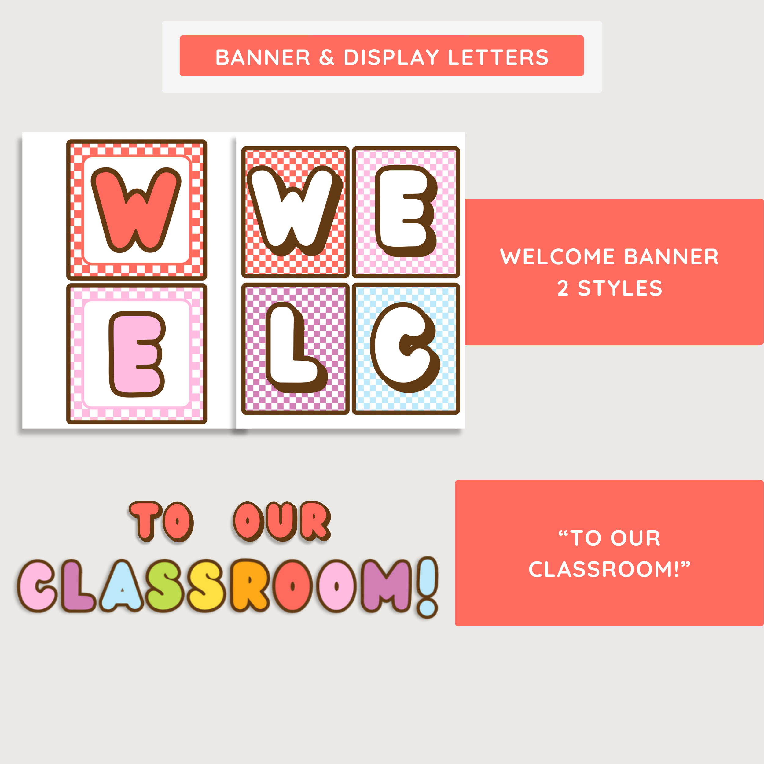 Welcome Bulletin Board Printable Display: Farmer's Market Teacher Door Kit, Editable Canva Template (Digital Download)