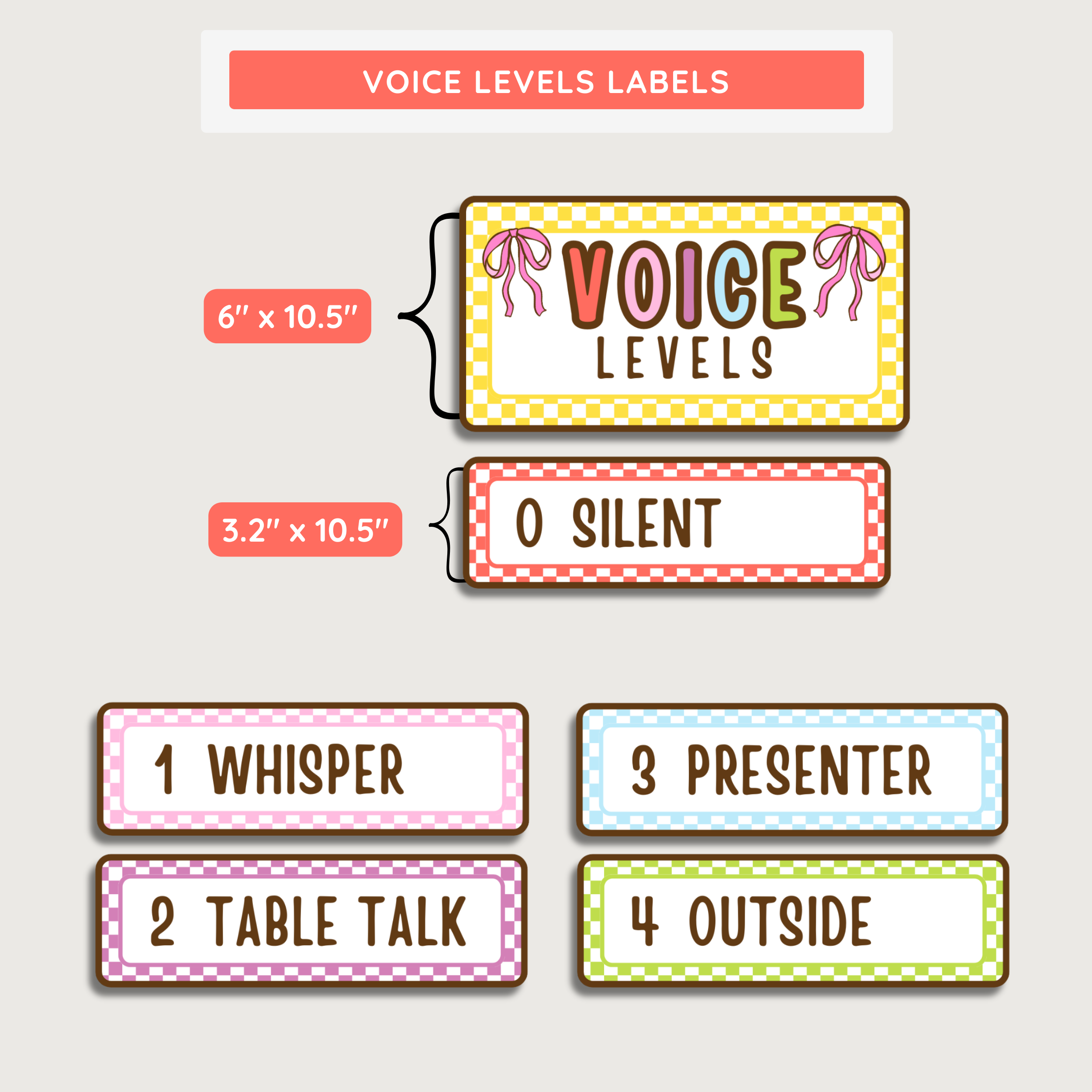 Voice Levels Classroom Display Kit: Farmer's Market Decor Theme, Editable Canva Template (Digital Download)