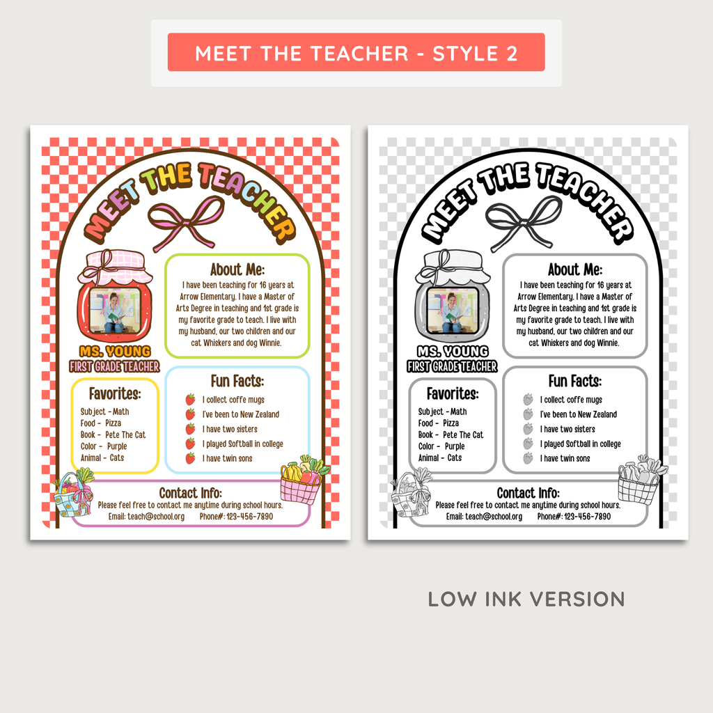 Printable Meet The Teacher Editable Template: Farmer's Market Classroom Decor Theme (Digital Download)