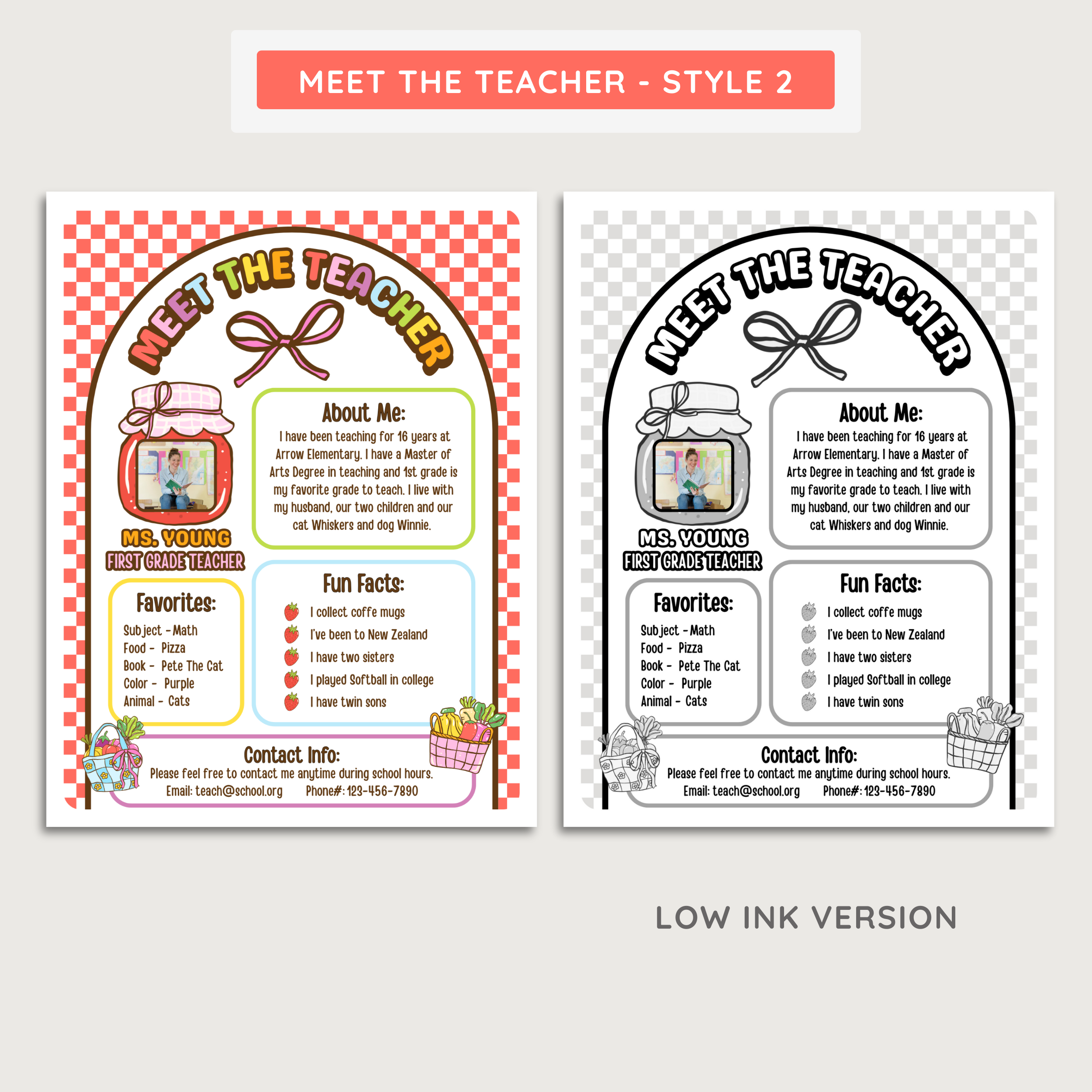 Printable Meet The Teacher Editable Template: Farmer's Market Classroom Decor Theme (Digital Download)