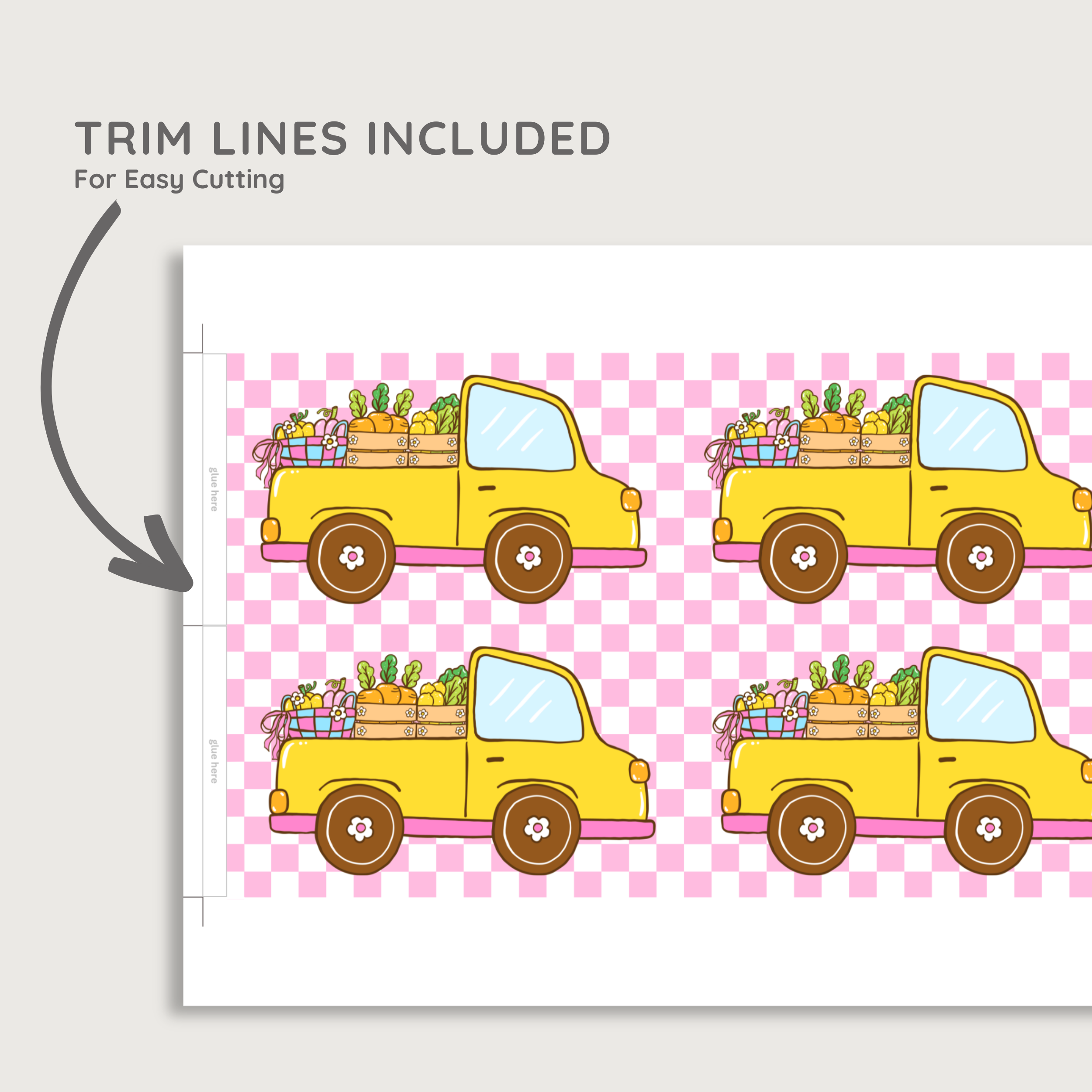 Printable Gingham Bulletin Borders, Farmer's Market Classroom Decor Theme, Checkered Display Borders, Editable Template (Digital Download)