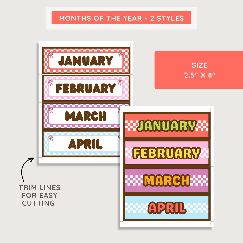 Classroom Hanging Flip Calendar: Farmer's Market Decor Theme, Editable Canva Template (Digital Download)