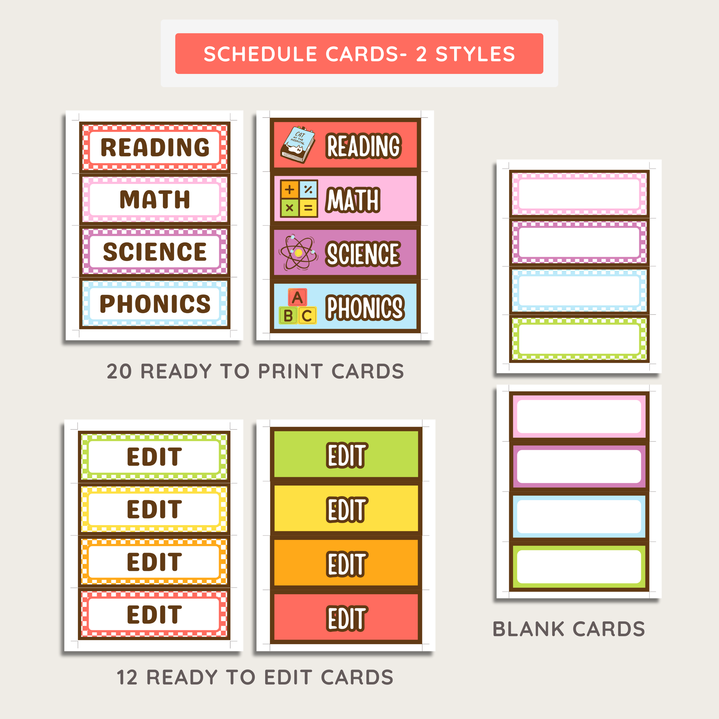 Classroom Daily Schedule Printable Display: Farmer's Market Classroom Decor Theme, Editable Template (Digital Download)