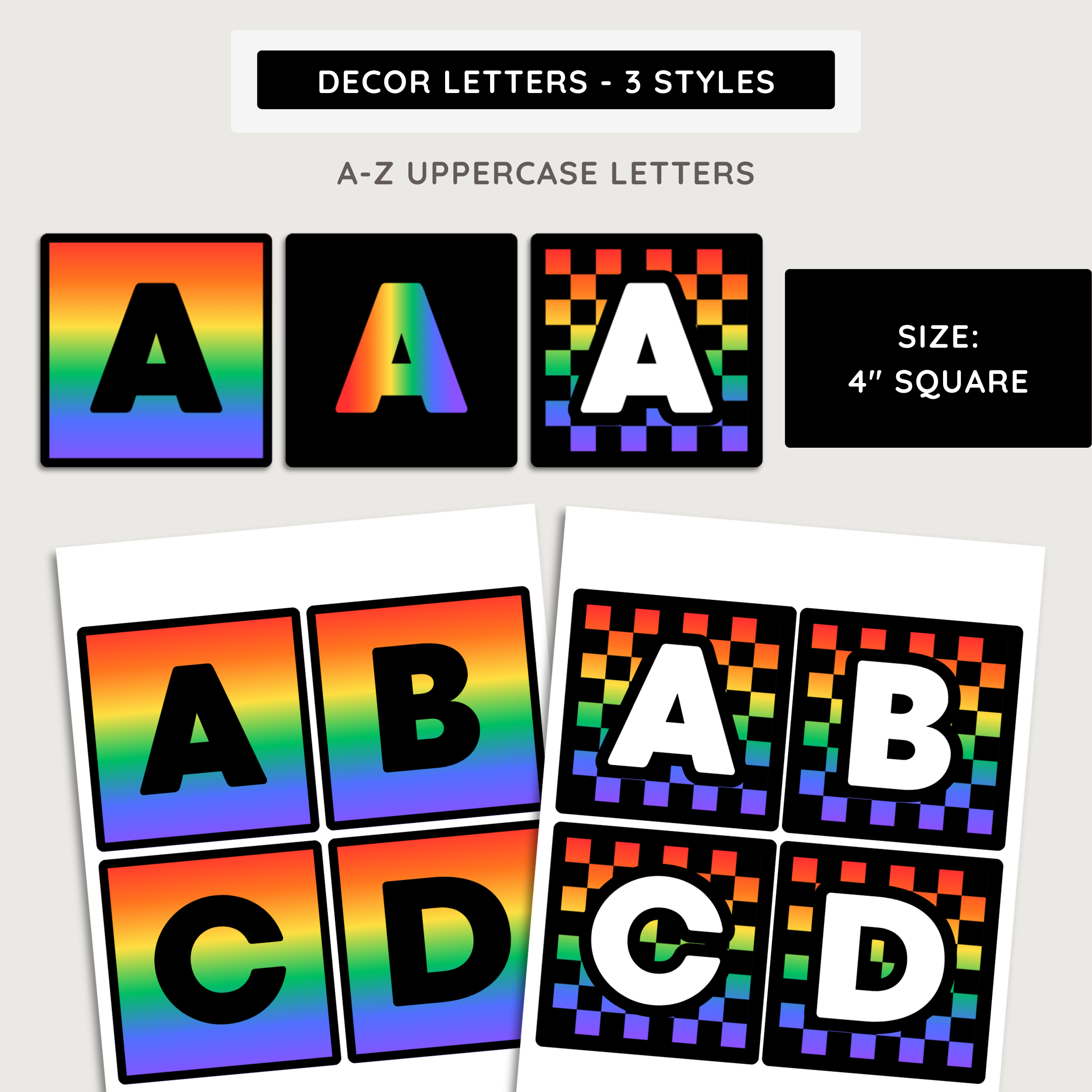 Rainbow Bulletin Board Display Kit: Printable Colorful Borders & Banners, Classroom Decor, Instant Download