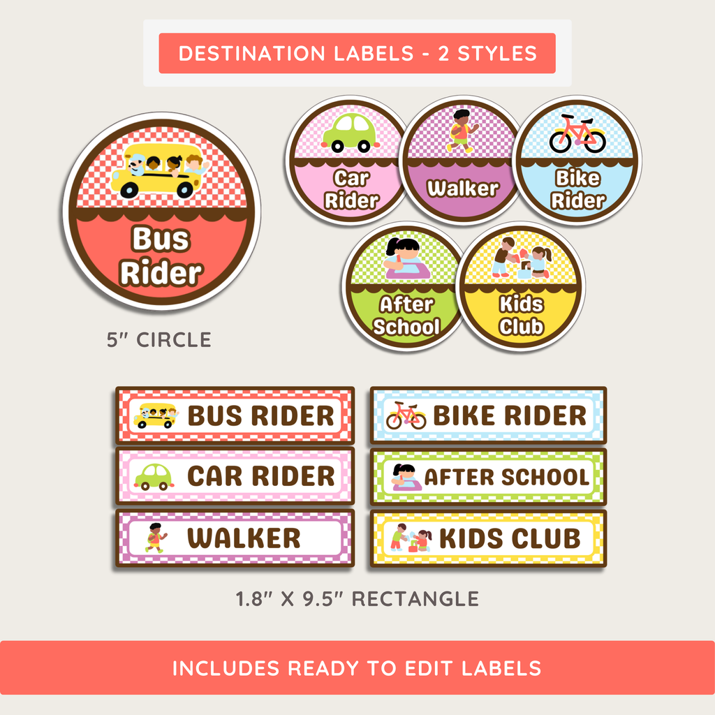 Classroom School Dismissal Printable Display: Farmer's Market Decor Theme, Editable Template (Digital Download)