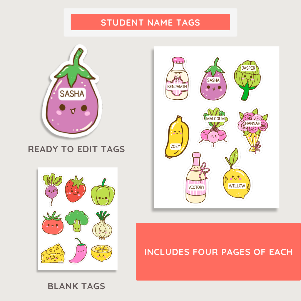 Welcome Bulletin Board Printable Display: Farmer's Market Teacher Door Kit, Editable Canva Template (Digital Download)