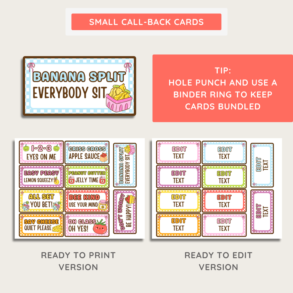 Classroom Teacher Call Backs: Call & Response Labels, Farmer's Market Decor Theme, Editable Canva Template (Digital Download)