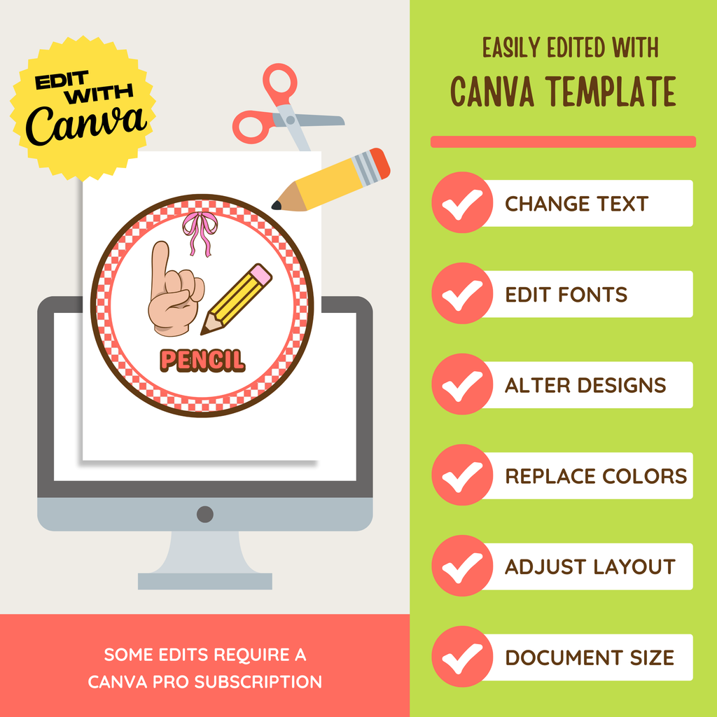 Printable Hand Signal Posters: Farmer's Market Classroom Decor Theme, Editable Canva Template (Digital Download)