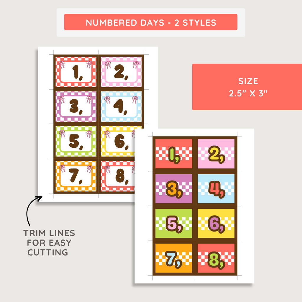 Classroom Hanging Flip Calendar: Farmer's Market Decor Theme, Editable Canva Template (Digital Download)