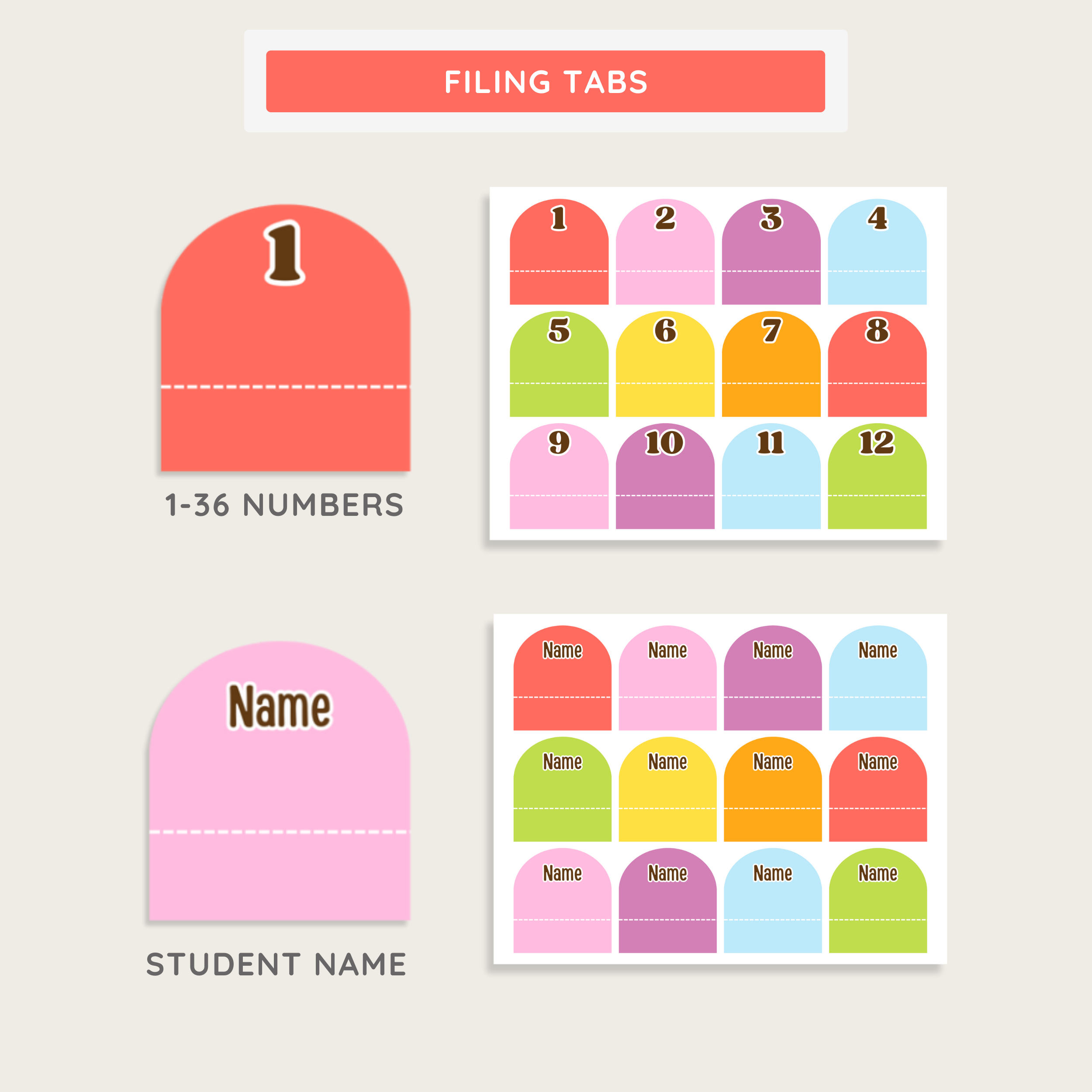 Classroom Teacher Filing Labels & Tabs: Farmer's Market Decor Theme, Editable Canva Template (Digital Download)