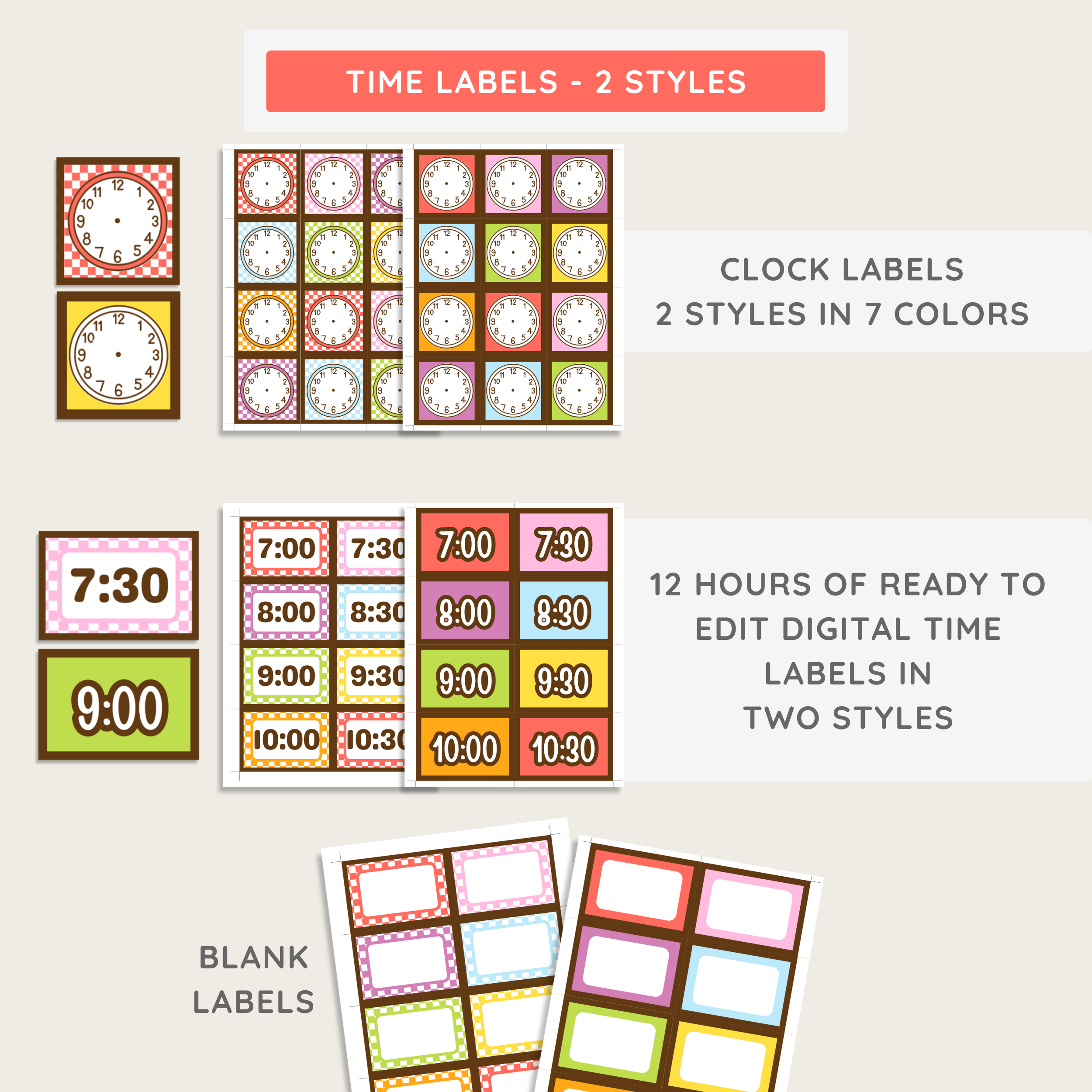 Classroom Daily Schedule Printable Display: Farmer's Market Classroom Decor Theme, Editable Template (Digital Download)