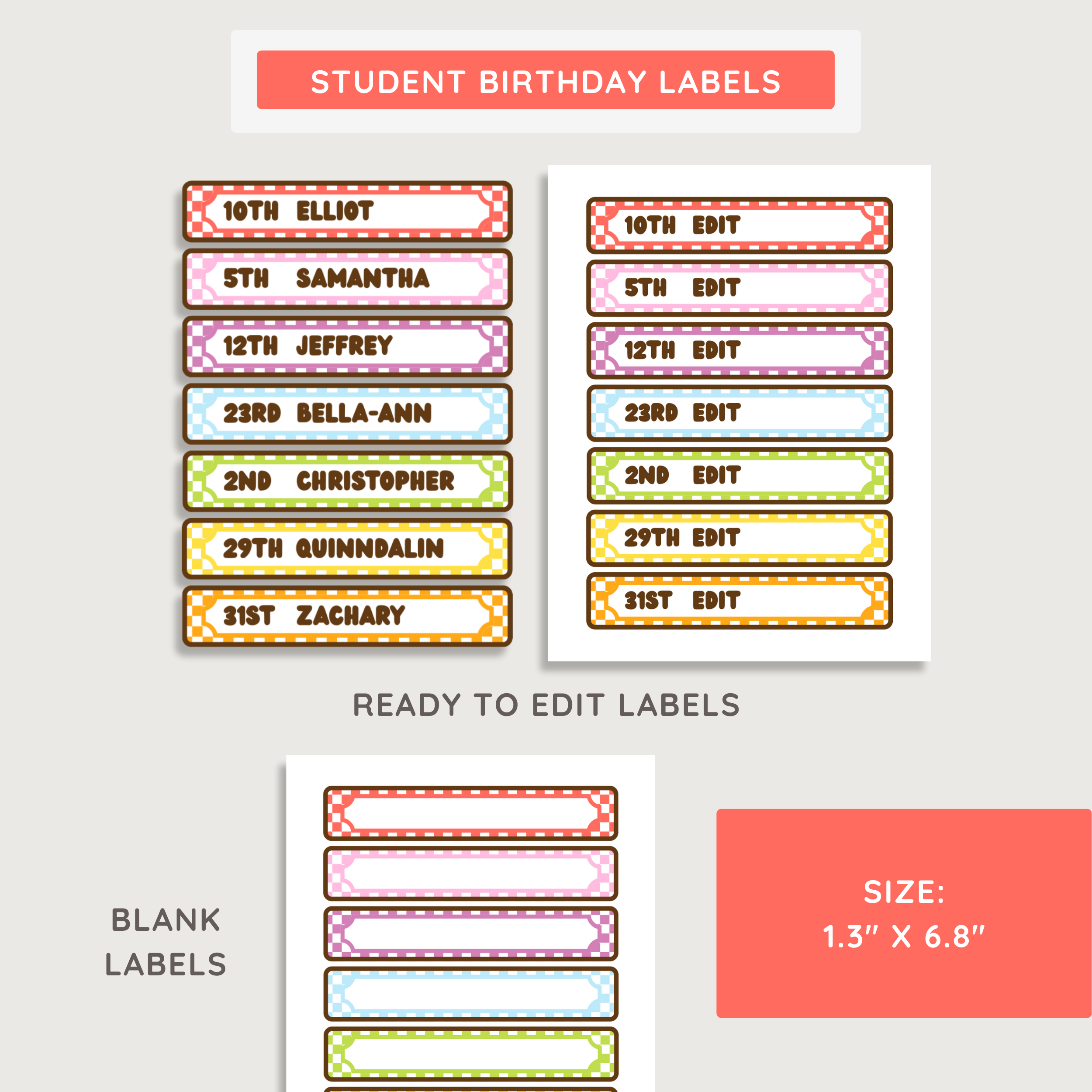 Birthday Bulletin Board Display: Farmer's Market Classroom Decor Theme, Editable Canva Template (Digital Download)