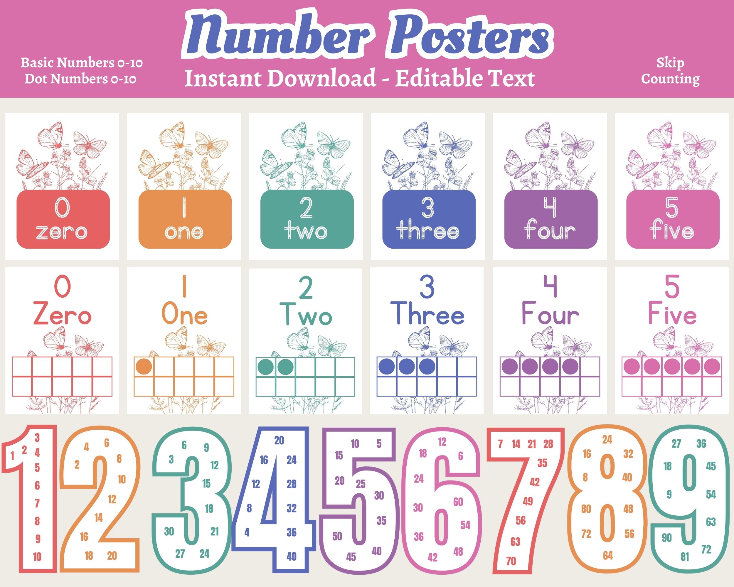 Rainbow Wildflower Classroom Decor Bundle: Editable Canva Templates (Digital Download), Floral Butterfly Teacher Room Theme