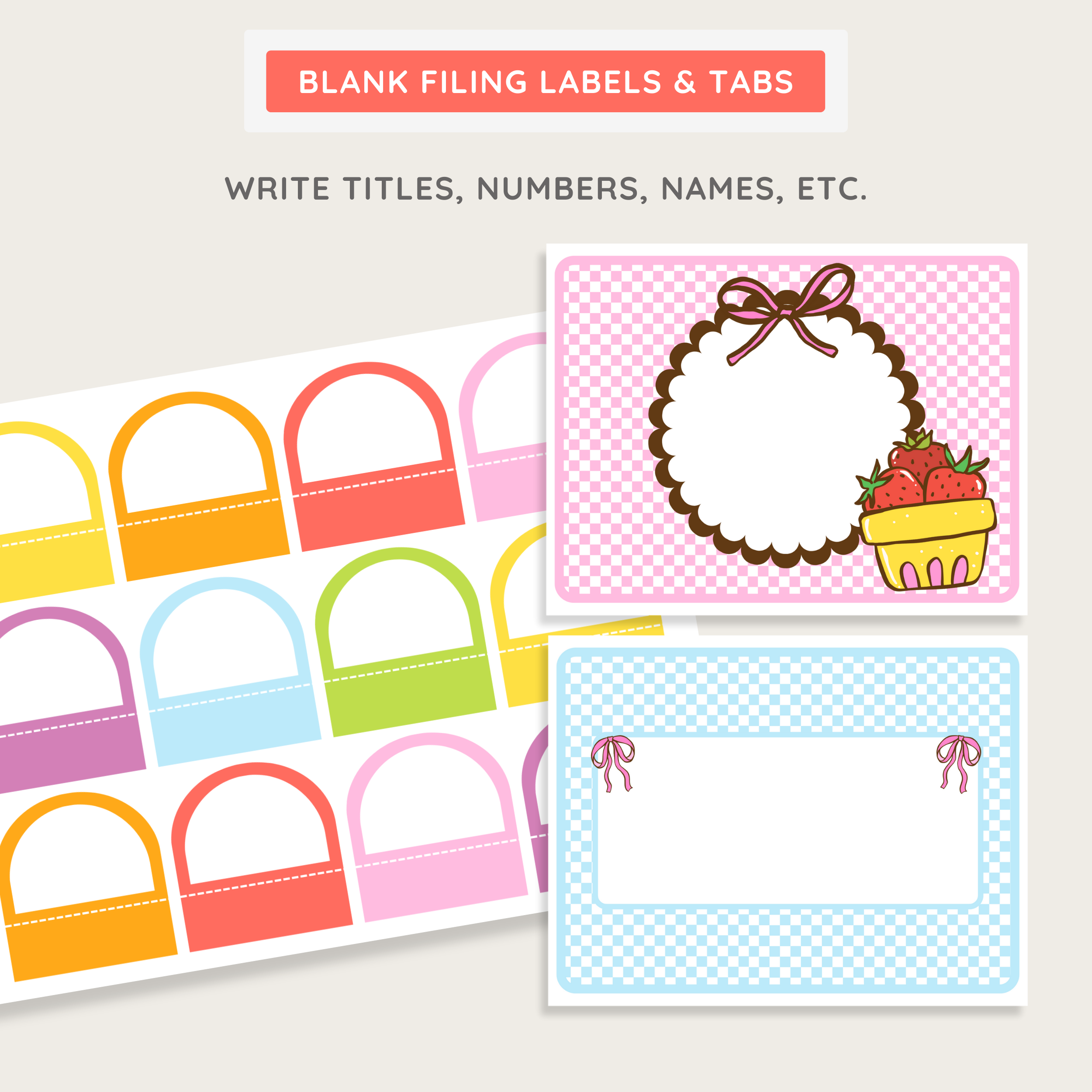 Classroom Teacher Filing Labels & Tabs: Farmer's Market Decor Theme, Editable Canva Template (Digital Download)