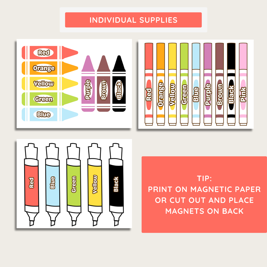Visual Supply Cards Display: Teacher Instructional Helper, Farmer's Market Classroom Decor Theme, Editable Template (Digital Download)