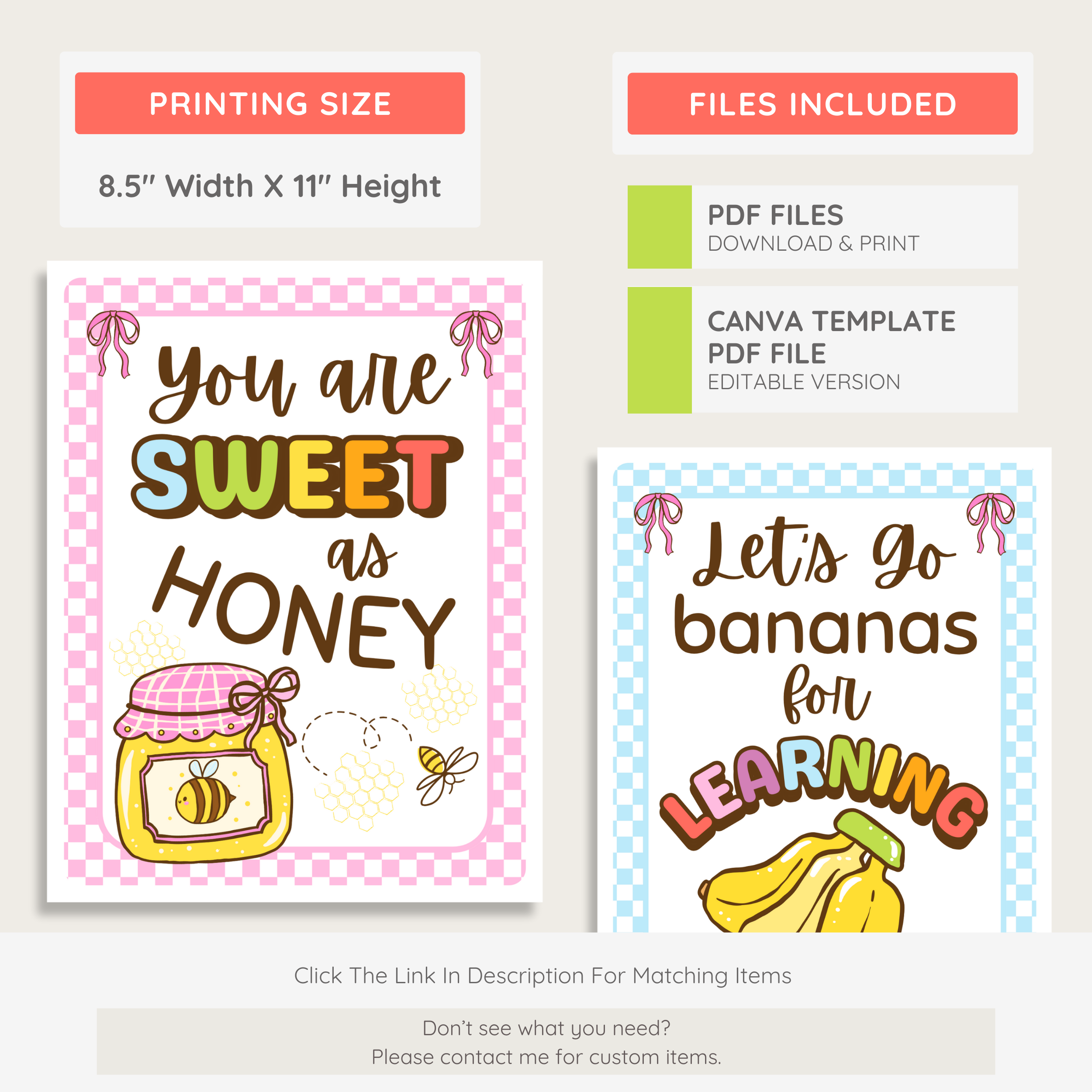 Inspirational Growth Mindset Printable Classroom Posters: Farmer's Market Classroom Decor Theme, Editable Template (Digital Download)