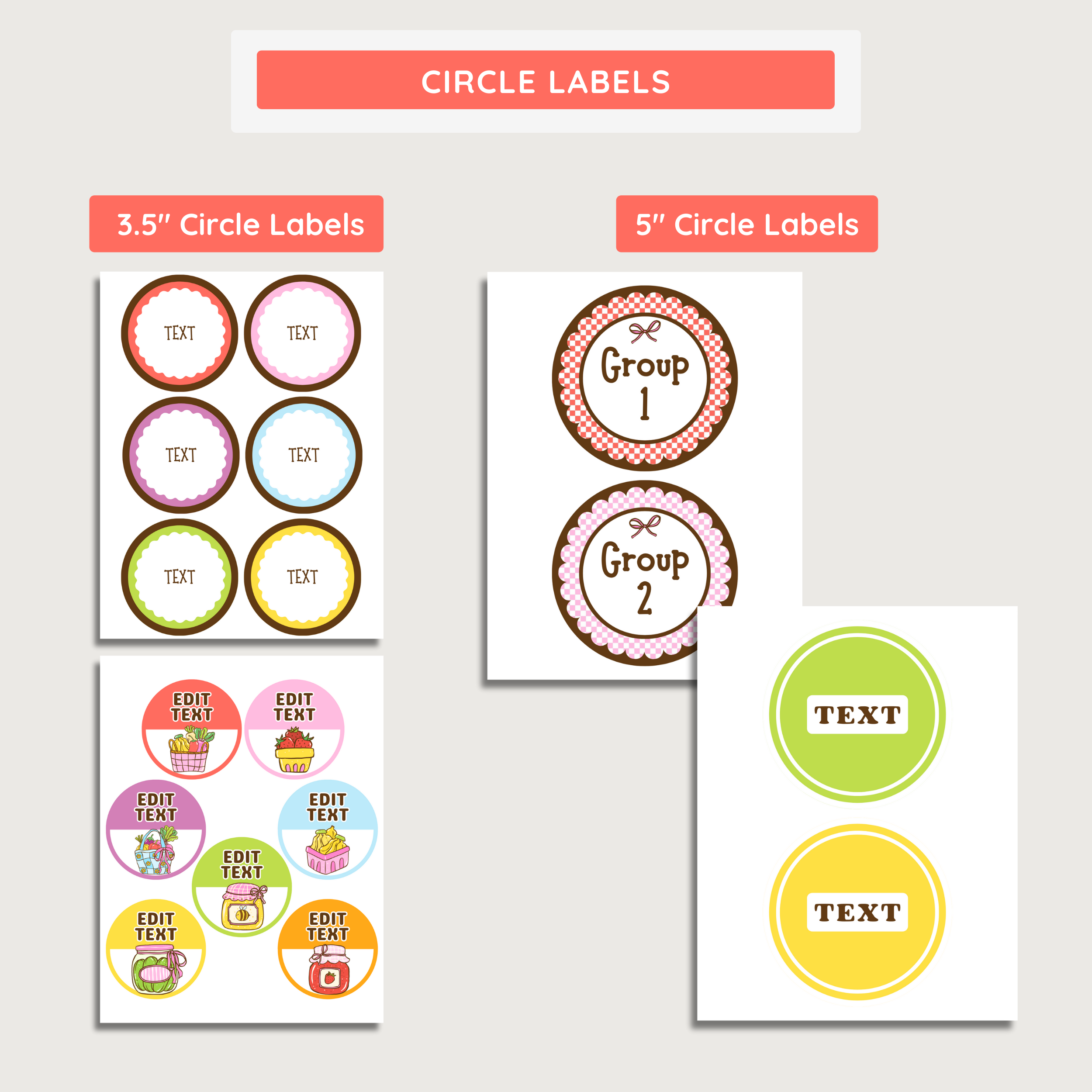 Printable Classroom Storage Labels & Tags: Farmer's Market Decor Theme, Editable Canva Template (Digital Download)
