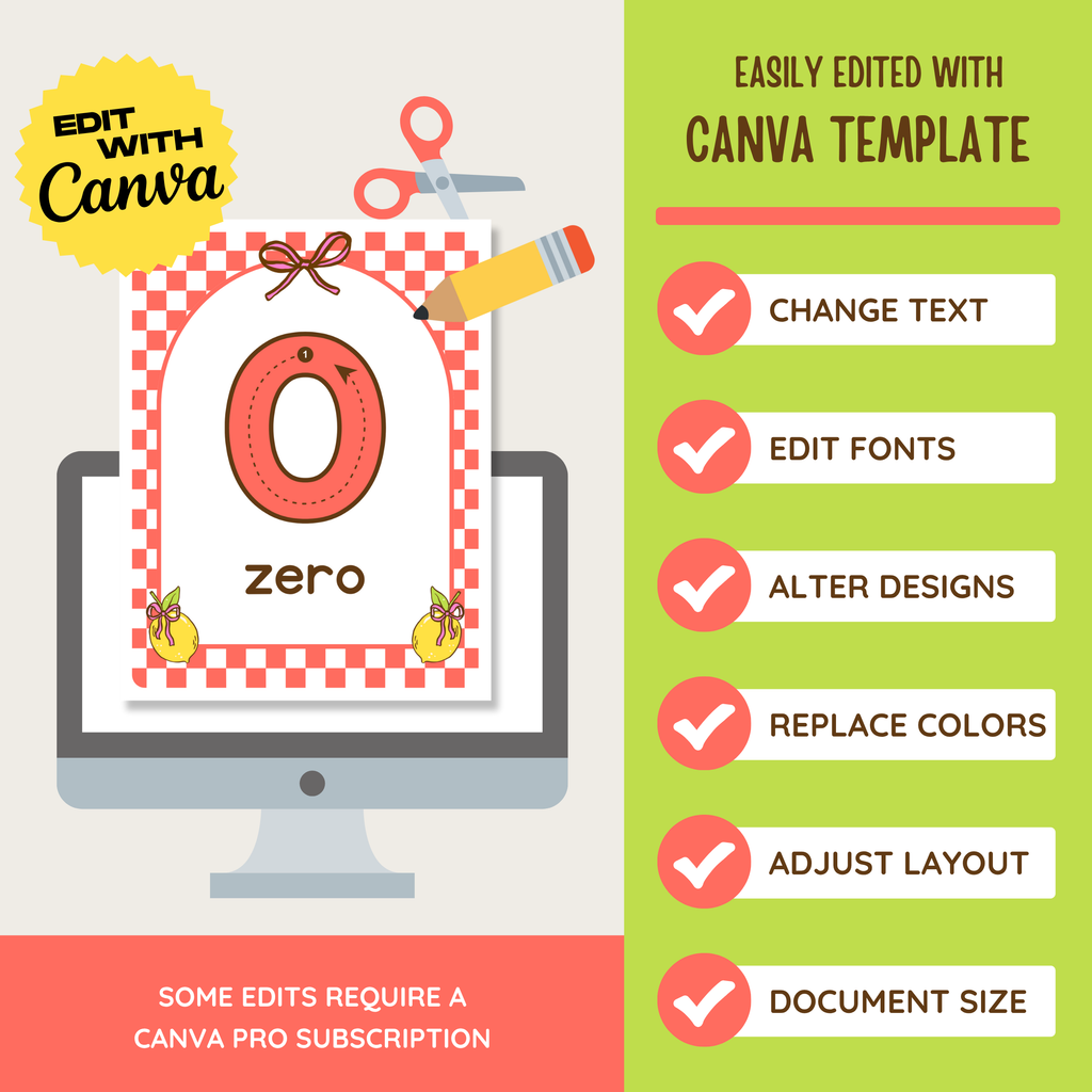 Printable Number Posters: Ten Frame, Skip Counting, Number Line, Farmer's Market Theme, Editable Canva Template