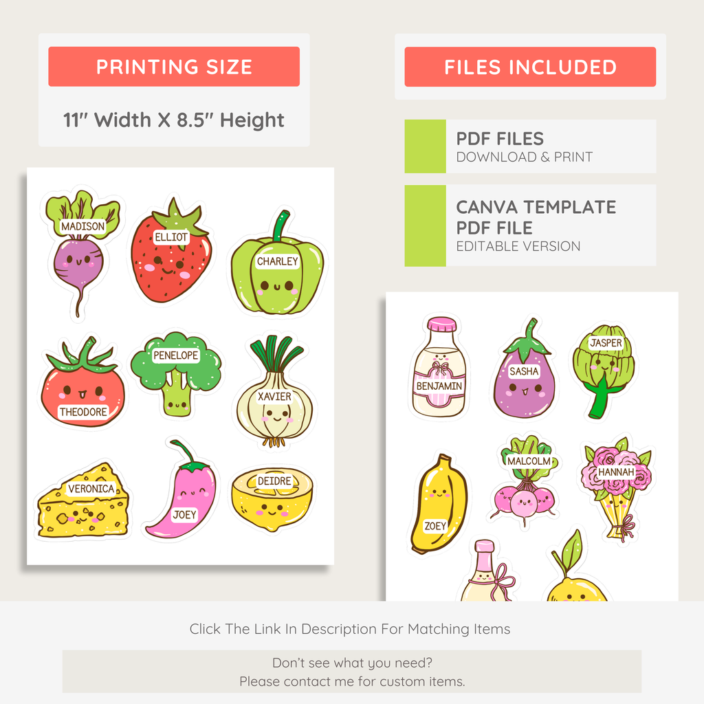 Welcome Bulletin Board Printable Display: Farmer's Market Teacher Door Kit, Editable Canva Template (Digital Download)