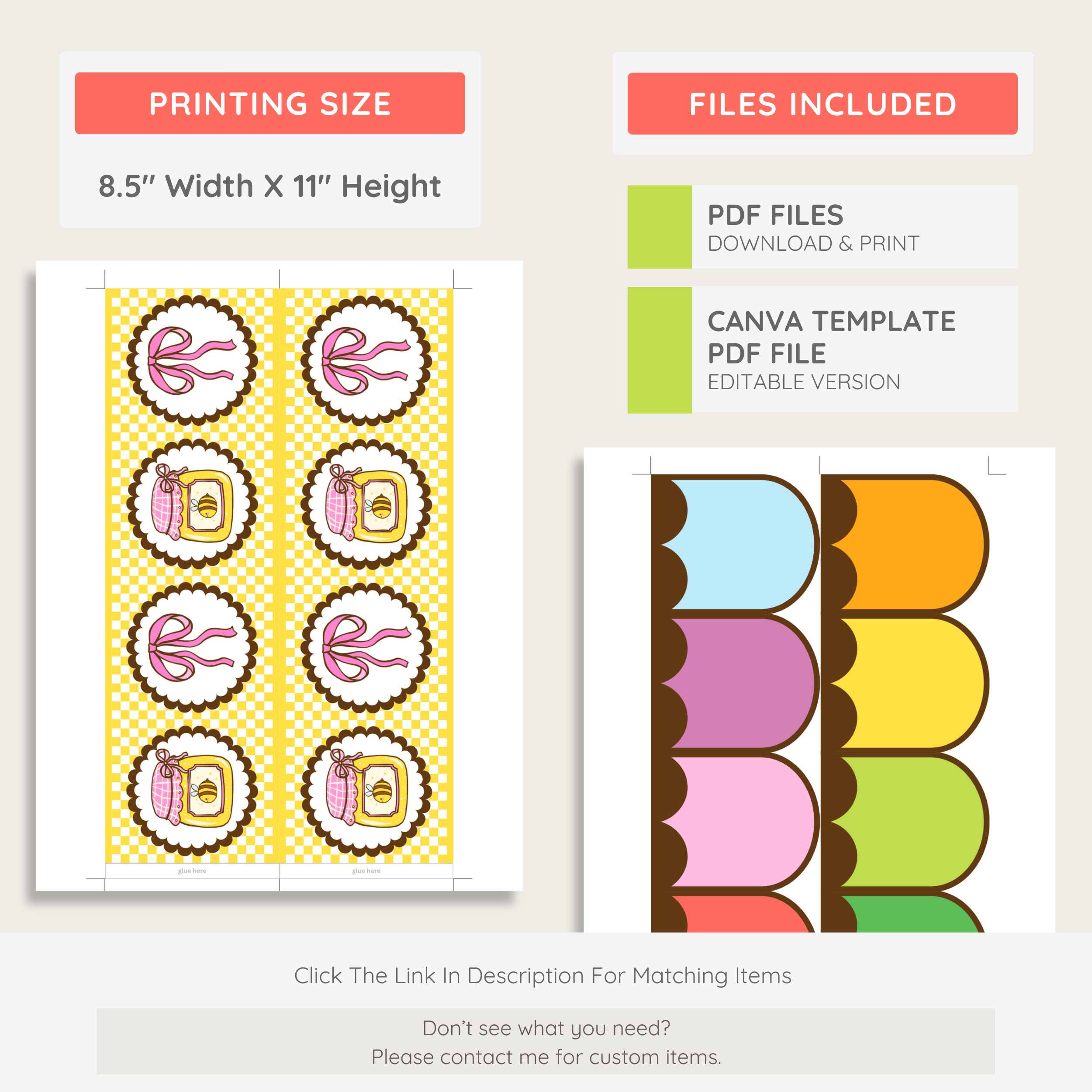 Printable Gingham Bulletin Borders, Farmer's Market Classroom Decor Theme, Checkered Display Borders, Editable Template (Digital Download)