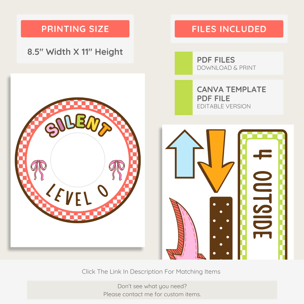 Voice Levels Classroom Display Kit: Farmer's Market Decor Theme, Editable Canva Template (Digital Download)