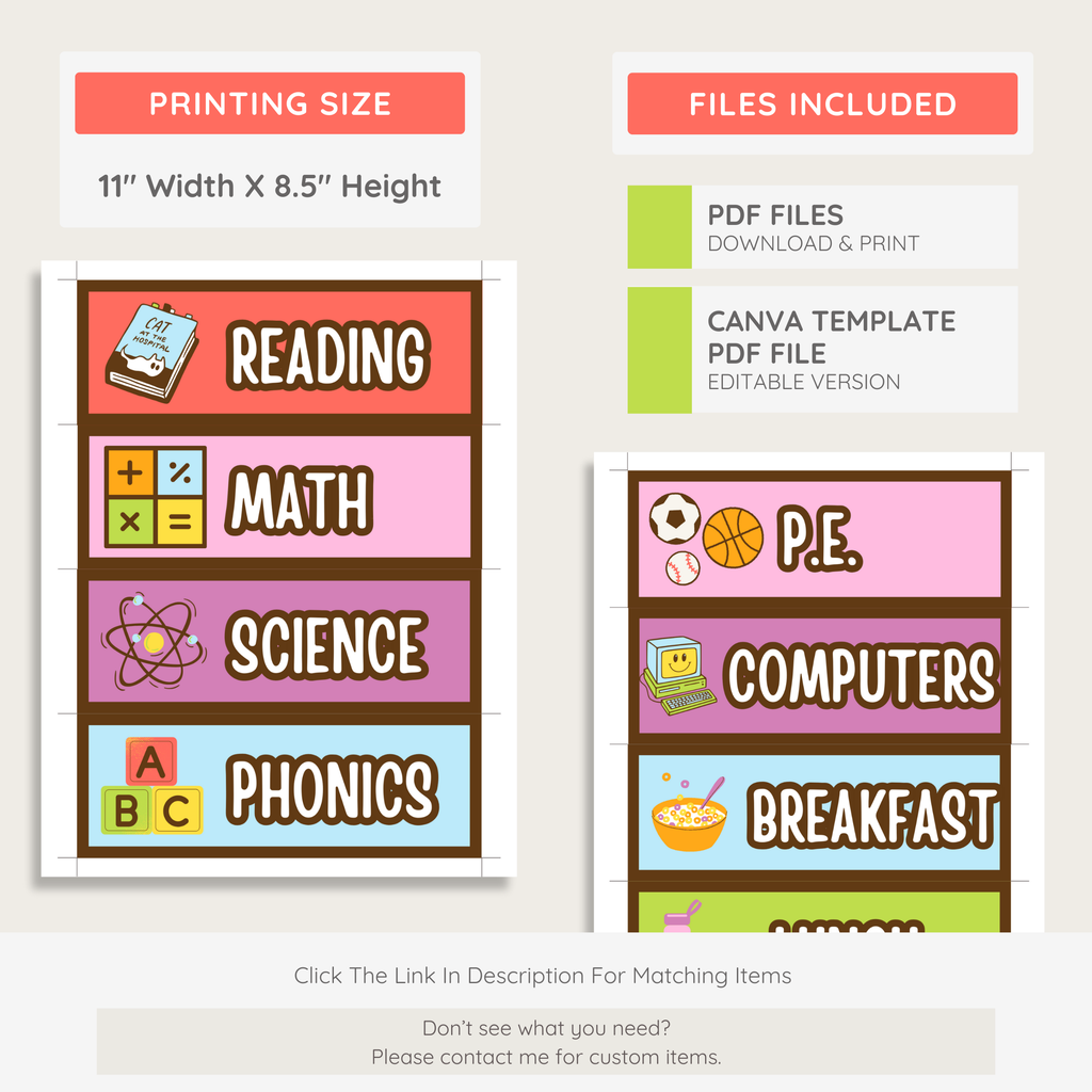 Classroom Daily Schedule Printable Display: Farmer's Market Classroom Decor Theme, Editable Template (Digital Download)