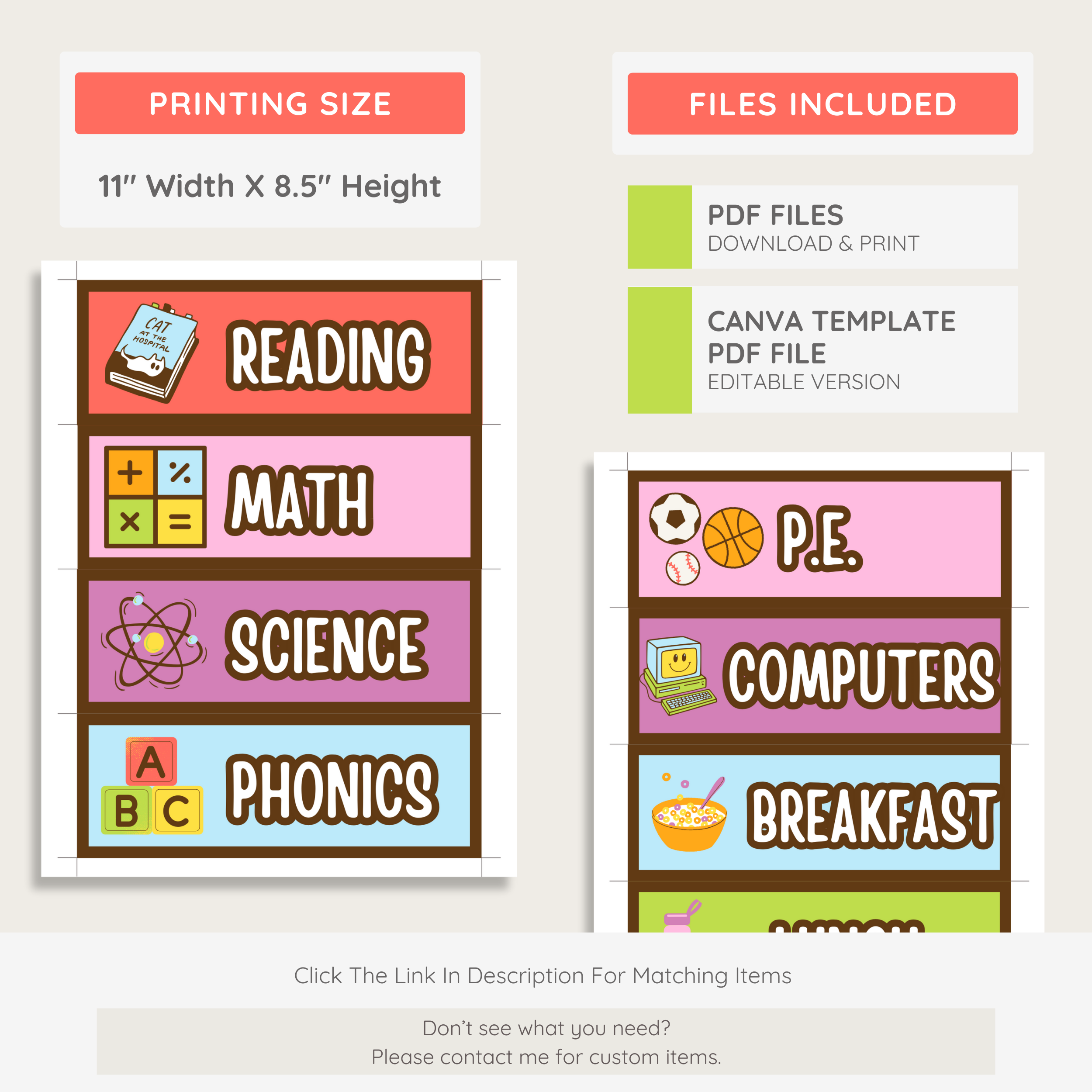 Classroom Daily Schedule Printable Display: Farmer's Market Classroom Decor Theme, Editable Template (Digital Download)