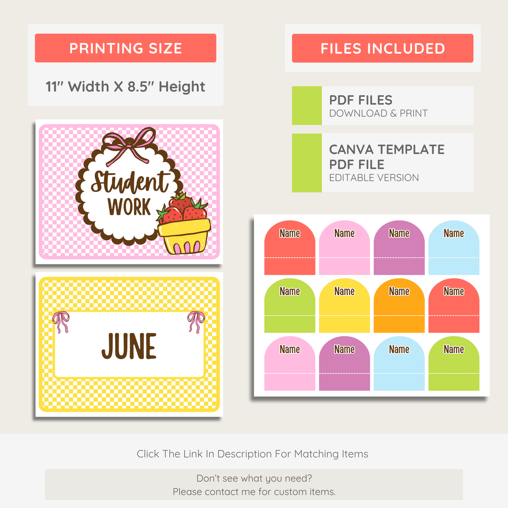 Classroom Teacher Filing Labels & Tabs: Farmer's Market Decor Theme, Editable Canva Template (Digital Download)