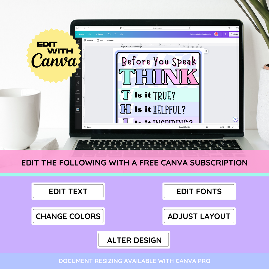 Butterfly Classroom Decor Bundle: Pastel Floral Butterfly Theme, Editable Canva Template, Printable Digital Download